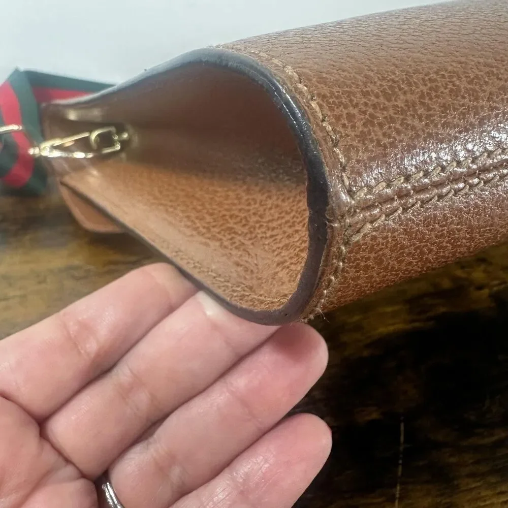 Gucci Vintage Briefcase Bag Large Brown Leather Italy Top Handle Laptop